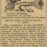 Novelty Toy Works Marvelscope Advertisement 1922