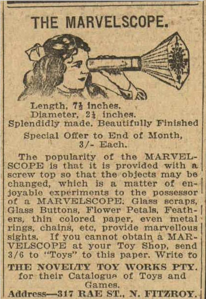 Novelty Toy Works Marvelscope Advertisement 1922