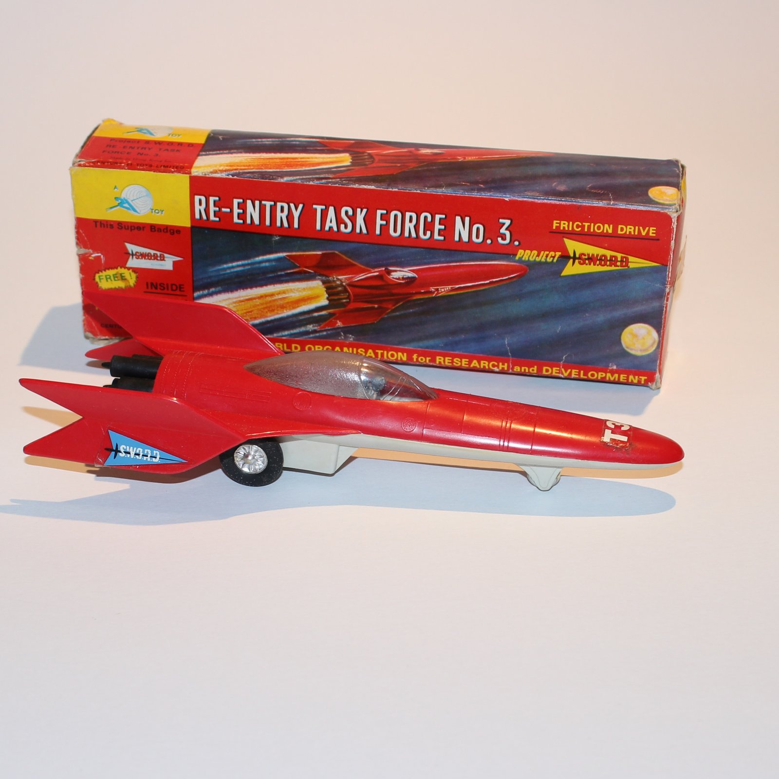 Century 21 Project Sword Re-Entry Task Force T3 : Plastic Toy Rocket or Space Ship. Gerry Anderson series Project Sword.